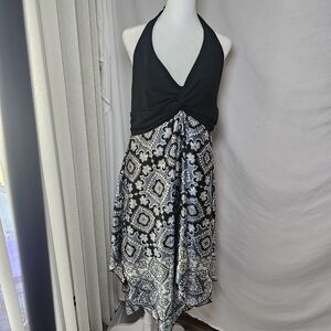 TORRID Black and White‎ Patterned Halter Dress